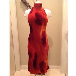 Rimini by Shaw Velvet Orange Midi Cocktail Dress